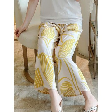 棉綢睡褲女夏季人造棉沙灘褲夏季款可外穿大碼寬松綿綢家居褲女士