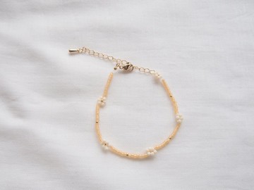 串珠手鍊 【 retro orange 】 復古手鍊 花朵