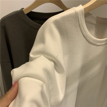 ins超火純棉長袖t恤女春秋冬新款洋氣內搭打底衫韓版潮寬松上衣服