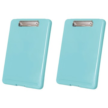帶板夾文件盒 加厚PP材質  藍色  2個