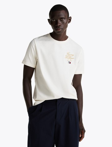 手寫風格標誌刺繡 T 恤