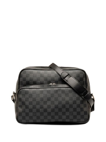 Louis Vuitton Pre-Owned - 2008 Damier Graphite Sac Leoh crossbody bag - women - Canvas - One Size - Black