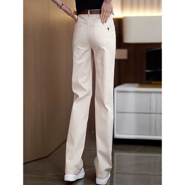 牛仔褲子女春秋季2025年新款高腰顯瘦寬松百搭直筒女褲窄版闊腿褲