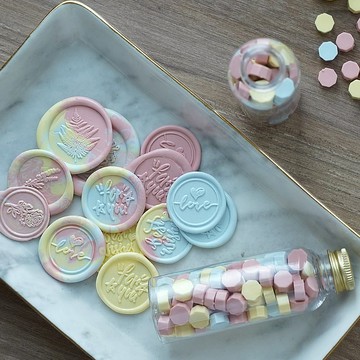 火漆蠟粒大罐裝--回憶美好童年 / 粉藍黃色系