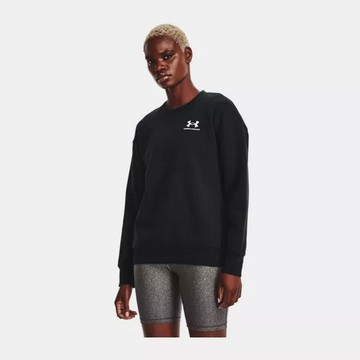 【UNDER ARMOUR】Essential Fleece 長袖套頭衫 女 大學T 黑色-1373032-001