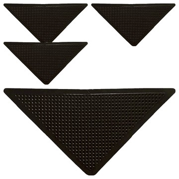 E.dot 地墊地毯防滑墊三角止滑貼 PU材質  15 x 7.5cm  黑色  1組