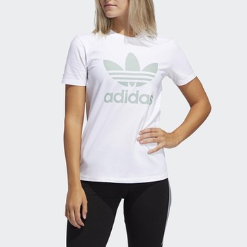 adidas 上衣 女款 短袖上衣 運動 三葉草 國際碼 白 FJ9452 TREFOIL TEE 白 FJ9452