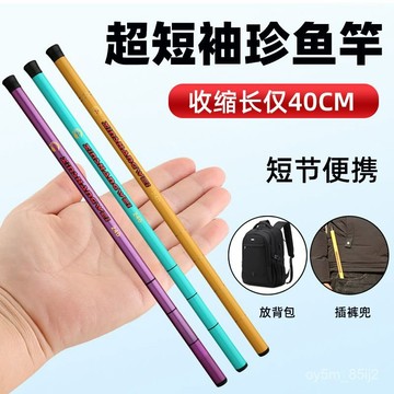 小魚竿 超短迷你手竿 超細釣魚竿 溪流竿 釣蝦竿 魚竿 釣小魚兒童套裝 FJJO