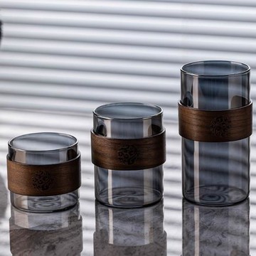 喝水耐高溫輕奢玻璃水杯家用泡茶杯水具套裝待客杯子復古客廳水壺