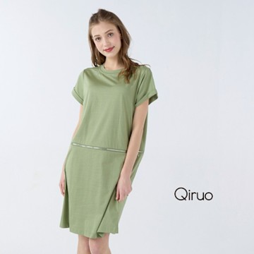 Qiruo奇若春夏專櫃綠色洋裝7063F可分上下件休閒款