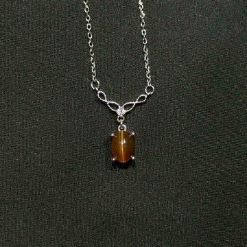 貓眼柱晶石項鍊 | 柱晶石 貓眼 罕見 鍚蘭帶回 珠寶級 寶石項鍊 925純銀 S25AR30-003