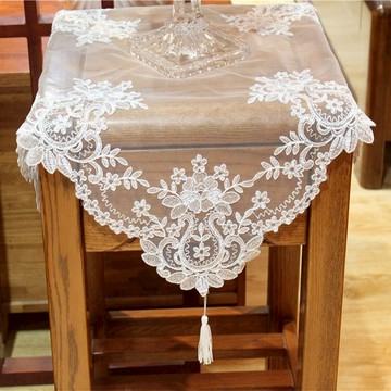 韓式蕾絲歐式簡約刺繡床頭柜五斗柜空調破壁機茶盤防塵蓋布新中式