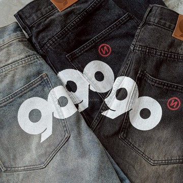 【快速出貨】iSNEAKERS｜9090 大Logo Balloon Baggy 寬鬆錐形長褲