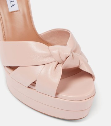 Aquazzura Nina 130 leather platform sandals
