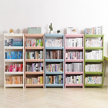 學生簡易書架兒童單個書柜飄窗塑料架書架簡約落地多層收納置物架