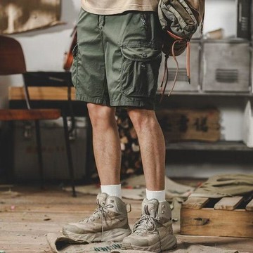 工裝短褲 五分褲 復古工裝五分褲子男士夏季高級寬鬆百搭直筒褲戶外休閒運動短褲男