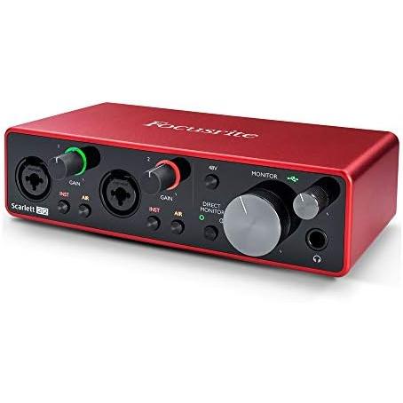 Focusrite Scarlett 2i2 USB Audio Interface (3rd Gen) with Mic Stand, Pop Filter  XLR-XLR Cable Bundle