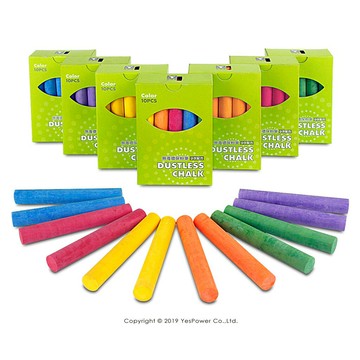 【來電優惠】CH-02(整箱) 悅適牌彩色硫酸鈣環保粉筆(粗) 無毒少灰配方/10支1小盒，4小盒1包，2000支(200小盒)一箱