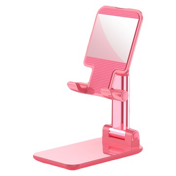 折疊桌面手機支架 角度調節 一體折疊 穩固防滑  粉色  5個