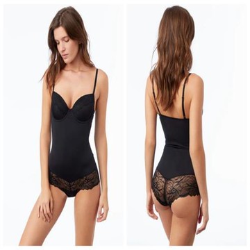 法國設計 外貿尾單 收腹連體衣  彈力絲滑蕾絲點綴 多尺碼選擇