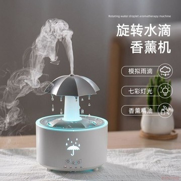 甄選好物🌈七彩新款雨滴香薰氛圍圈圈家用臥室補水桌面空氣淨化噴霧加溼器
