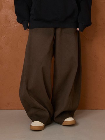 霧感彎刀寬鬆長褲