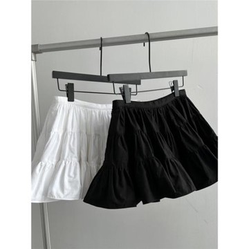 褶皺半身裙層次感荷葉邊拼接安全內里設計高腰顯瘦蓬蓬傘裙短裙