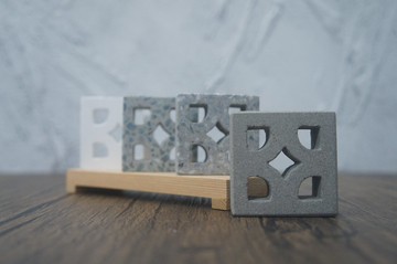 復古空心磚造型集線.筆插 水泥製 擺飾