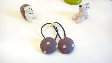 手感布包釦髮束 - 紫水玉