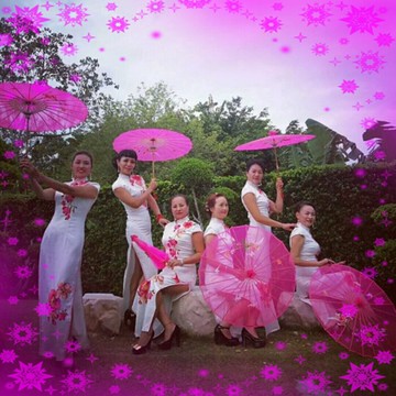 兒童大小號絲絹透明跳舞蹈傘裝飾紅橙黃綠藍白紫色走秀古裝飾布傘