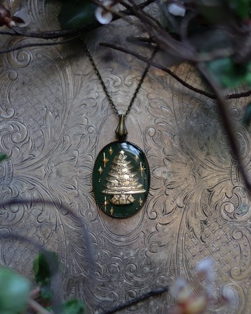 復古風格項鍊 聖誕縮影