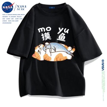 NASA官方聯名純棉短袖t恤男女青少年潮牌ins高街潮流百搭趣味印花