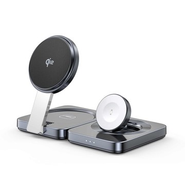 Lisen Qi2 三合一磁吸無線充小方台-黑
