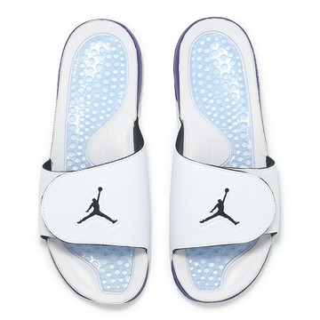 Nike 拖鞋 Jordan Hydro V Retro 男鞋 白 紫 綠 喬丹 魔鬼氈 運動拖鞋  555501-103