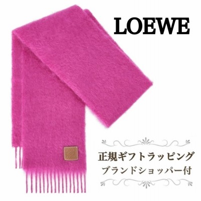 ロエベ マフラー ウール & モヘア アナグラム ピンク LOEWE 正規品