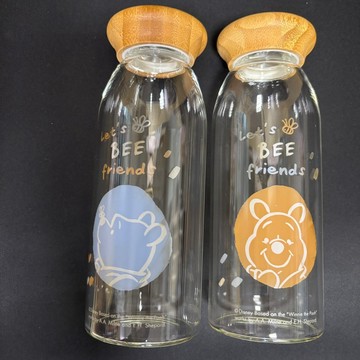 維尼日和竹蓋玻璃瓶提袋組【大正餐具批發】玻璃瓶 環保水壺 竹蓋玻璃瓶 水瓶 隨身杯 水壺 水杯 環保水杯《出清專區》