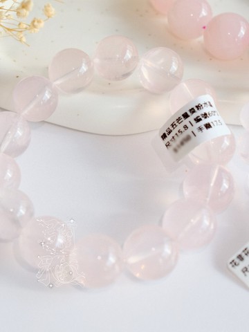 彌雅手作丨莫桑比克六芒星光粉水晶手串原創設計丨15.8mm