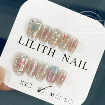 可隔日到貨！LOVE小貓 猫眼穿戴甲 可拆卸顯白百搭 光療穿戴甲 美甲貼片 美甲穿戴甲  甲片 假指甲 指甲貼