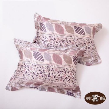 【岱妮蠶絲】絲棉緞純蠶絲枕套-自然葉子/紅-數位(PHA18E01)
