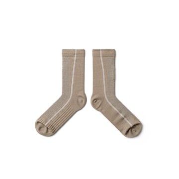 襪子 Flat-Sew Midcalf 線棕 中高筒 休閒襪 長襪 單一尺寸 後研 CJSRSX03NN