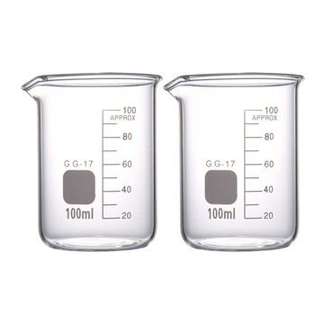 量杯燒杯 品酒杯 溫酒杯 2入 玻璃量杯 威士忌杯 分酒杯 調酒杯 透明玻璃瓶 燒杯 防酸腐刻度量杯 185-GCL100