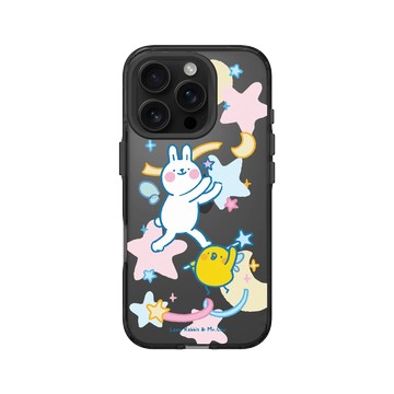 iPhone 16 Pro Clear 酷墨灰 - 懶散兔與啾先生 Lazy Rabbit and Mr.Chu - 魔法