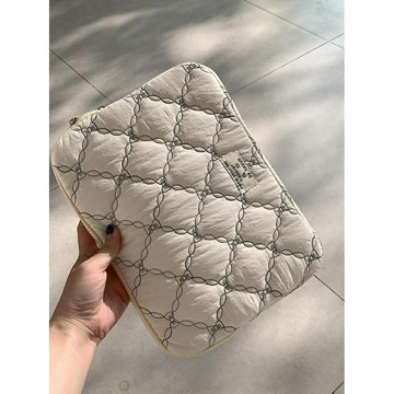 韓國ins刺繡可愛蝴蝶結收納包ipad保護套筆電包11/13寸內袋 ipad包菱格手拿包15.6寸