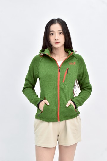(S) jack wolfskin 綠色針織連帽外套
