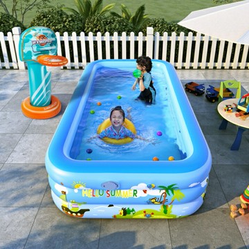 限時特價 買一送一升級款加厚三層充氣游泳池 戲水池 電動充氣泳池 戶外戲水池 充氣球池 氣墊游泳池 臺中批發