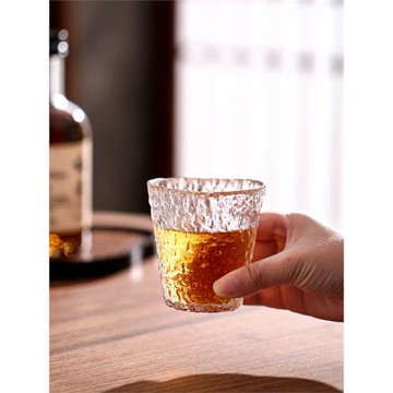 日式冰川威士忌酒杯家用復古玻璃酒具水晶洋酒杯子烈酒杯啤酒杯