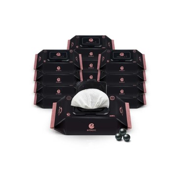 韓國 Enblanc 銀離子抗菌極厚有蓋隨身包純水濕紙巾-黑珍珠20抽12包 箱購