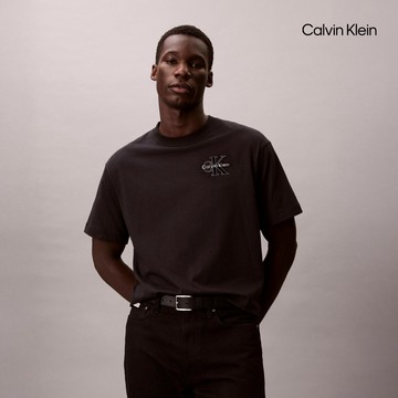 【Calvin Klein】 CK Velvet Monogram Tee_黑色