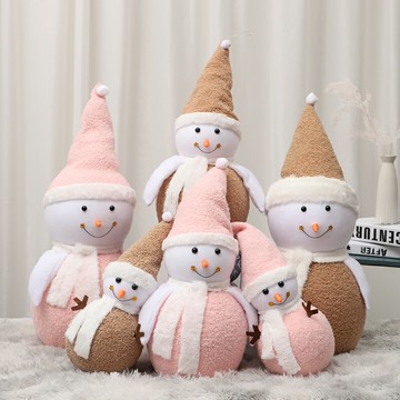 圣誕節裝飾品雪人娃娃老人公仔圣誕樹下擺件商場櫥窗場景布置道具