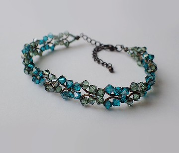 蝴蝶手鍊, 銀彩藍綠